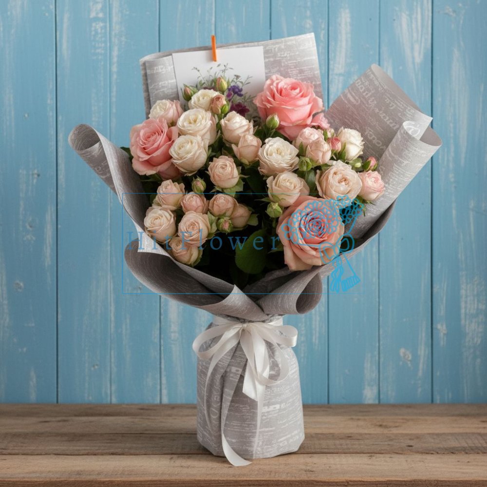 Букет нежные розовые розы Букет роз Нежные розовые розы